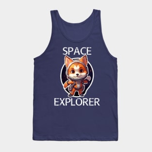 Red Fox Astronaut - Space Explorer (White Lettering) Tank Top